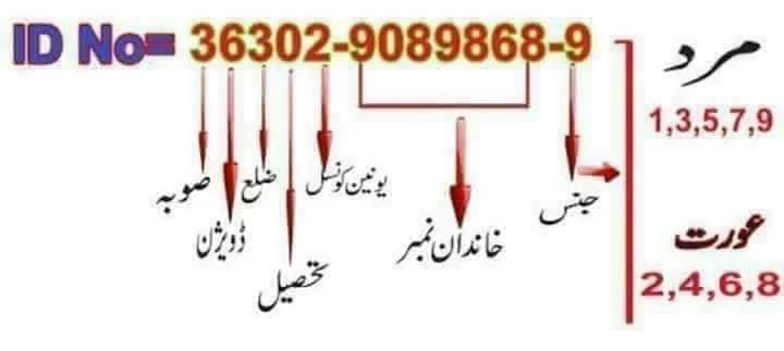 CNIC Code Information of every Pakistani citizen