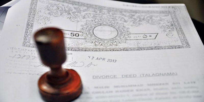 Format of Divorce papers in Pakistan