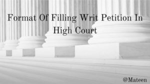Writ Petition In High Court